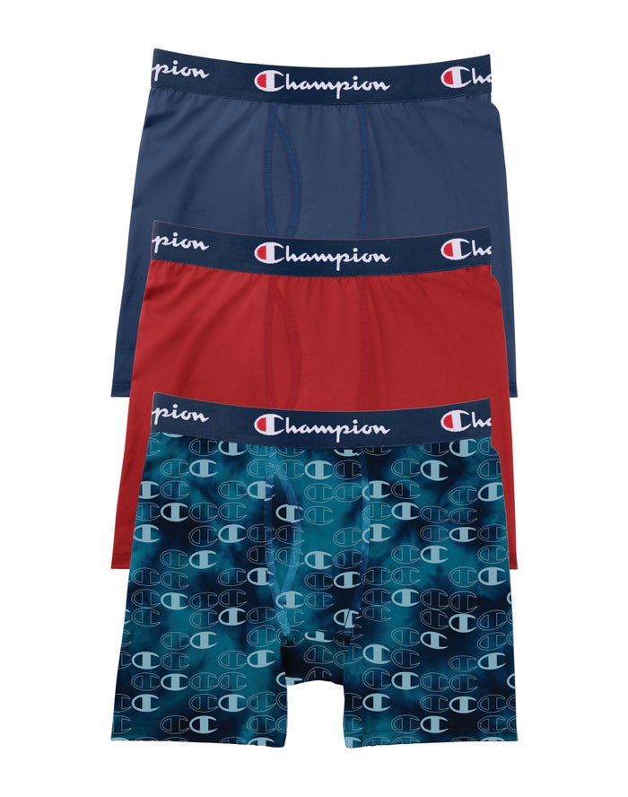 Champion Everyday Active 3-Pairs Onderbroek Heren - Blauw/Rood - Belgie 7395WLDPG